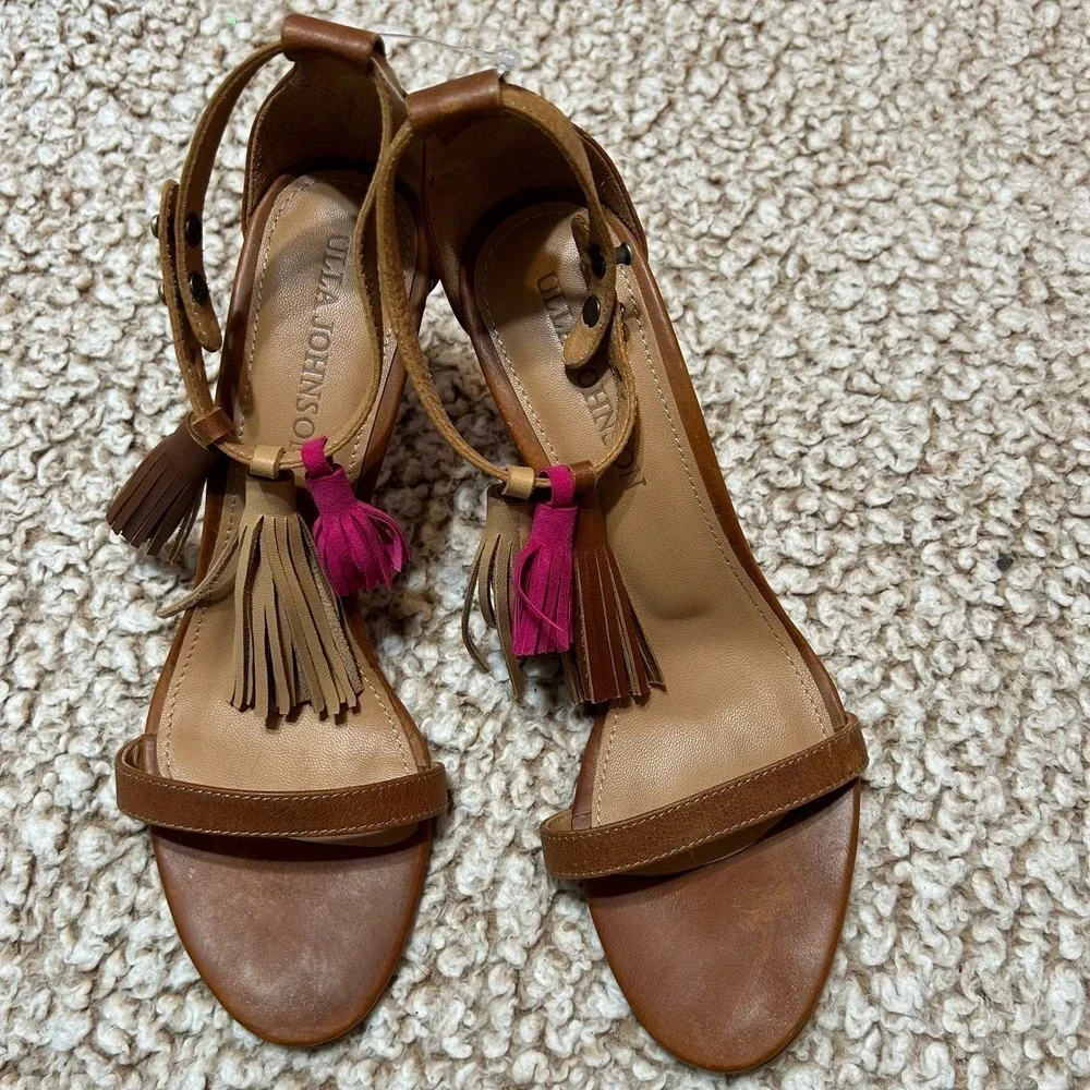 Ulla Johnson Luz Tassel High Heeled Leather Sandal​